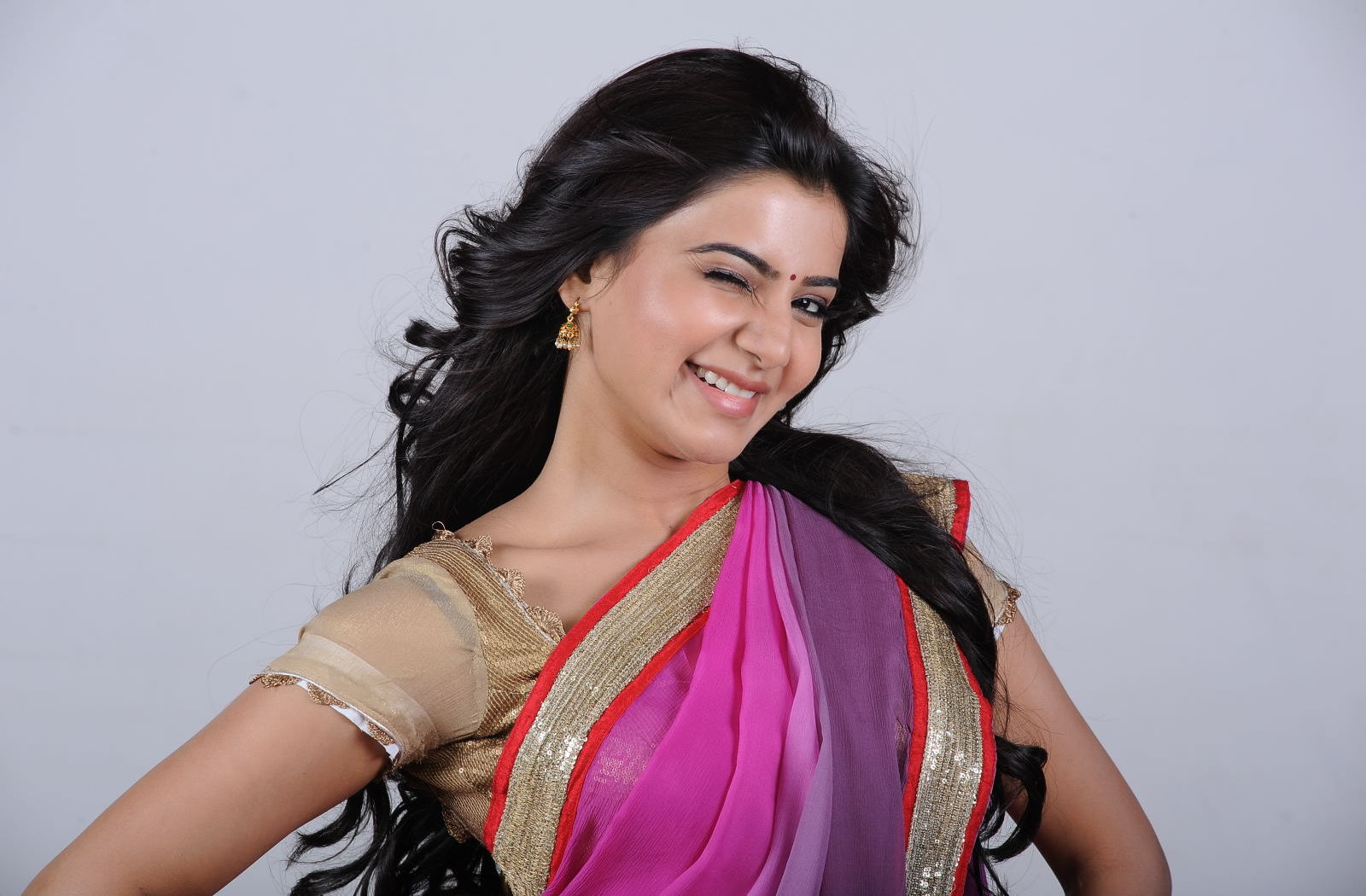 Samantha, saree, female, actress, HD wallpaper | Peakpx