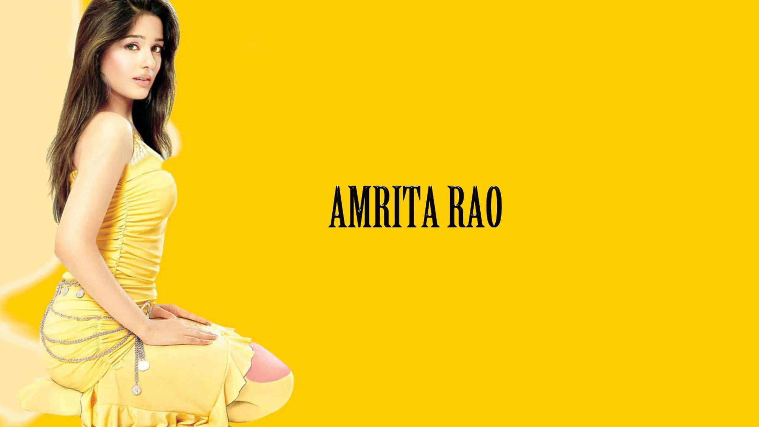 amrita rao yellow wallpaper 2560x1440