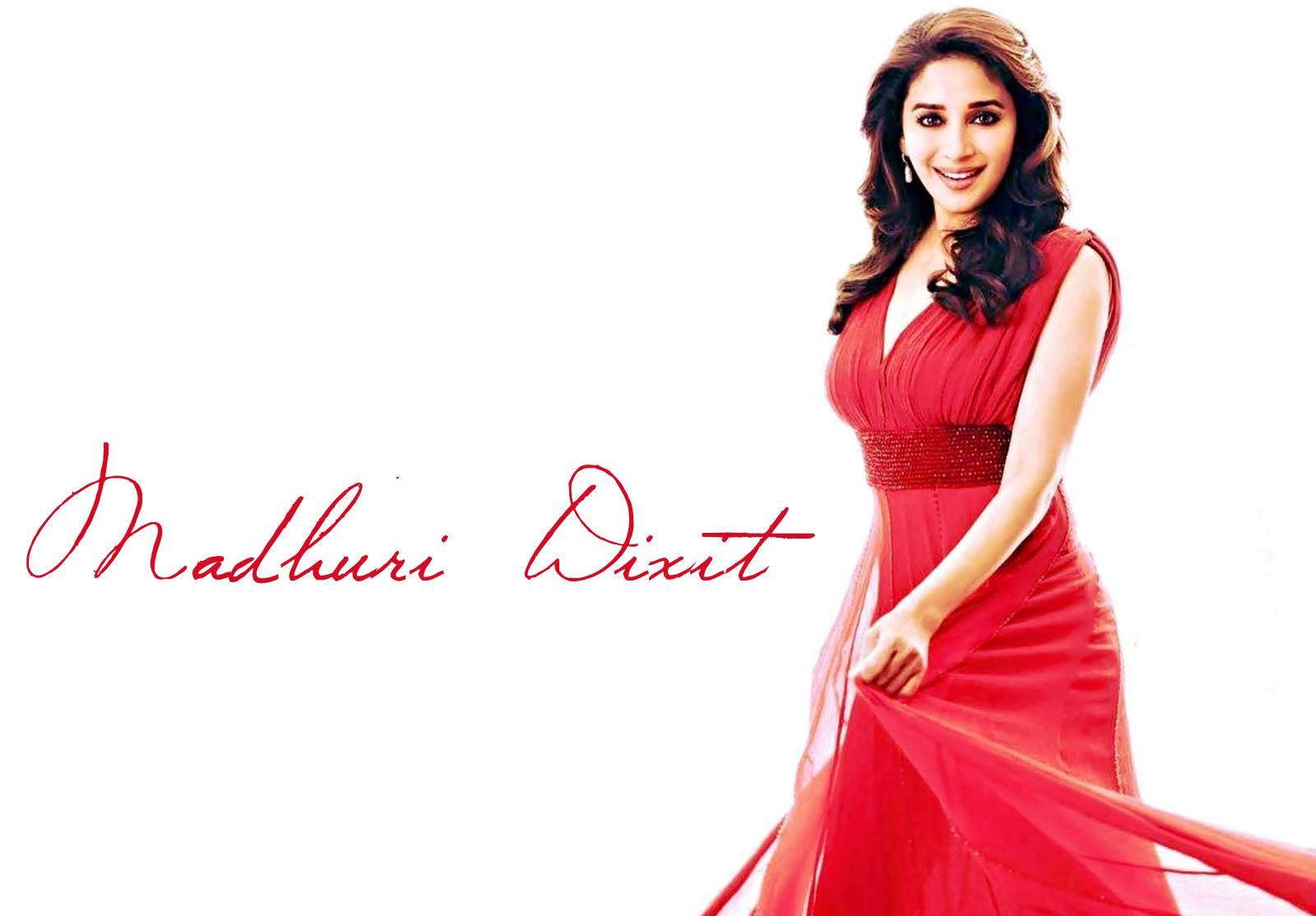 beautiful madhuri dixit poses in red outfit hd
