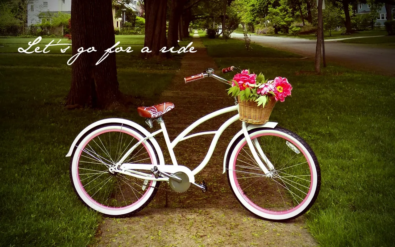 bicycle in garden wallpapers
