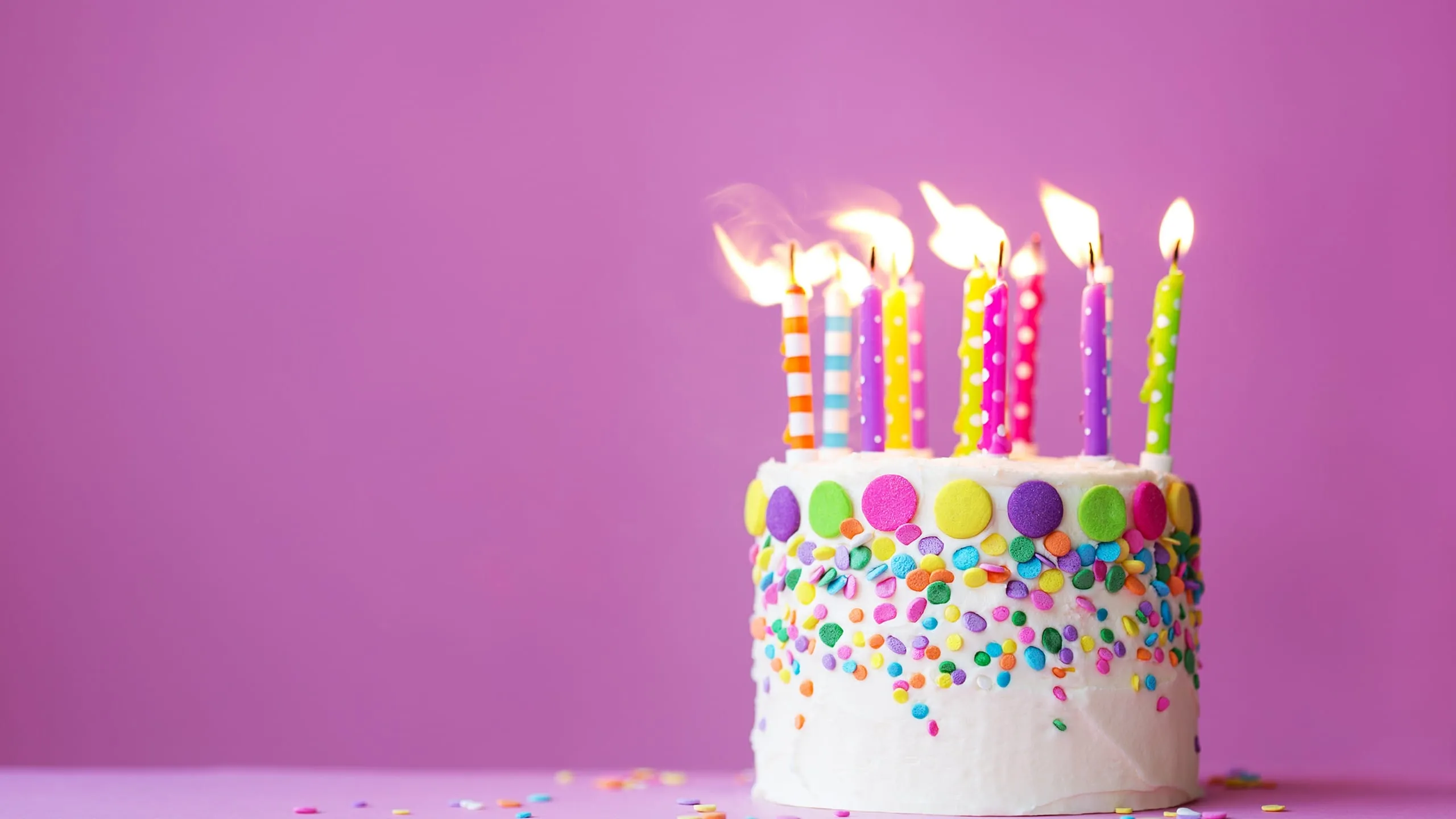 birthday 2560x1440 cake candles party