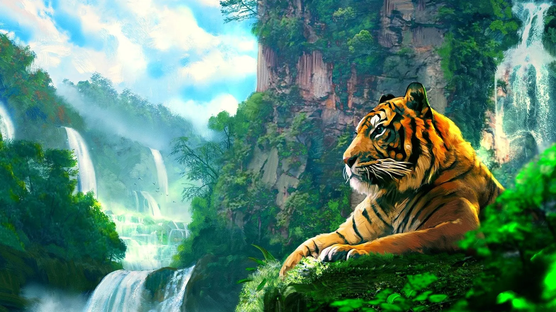 cats cat asian oriental predator nature fantasy jungle tiger wallpaper for mobile 1920x1080