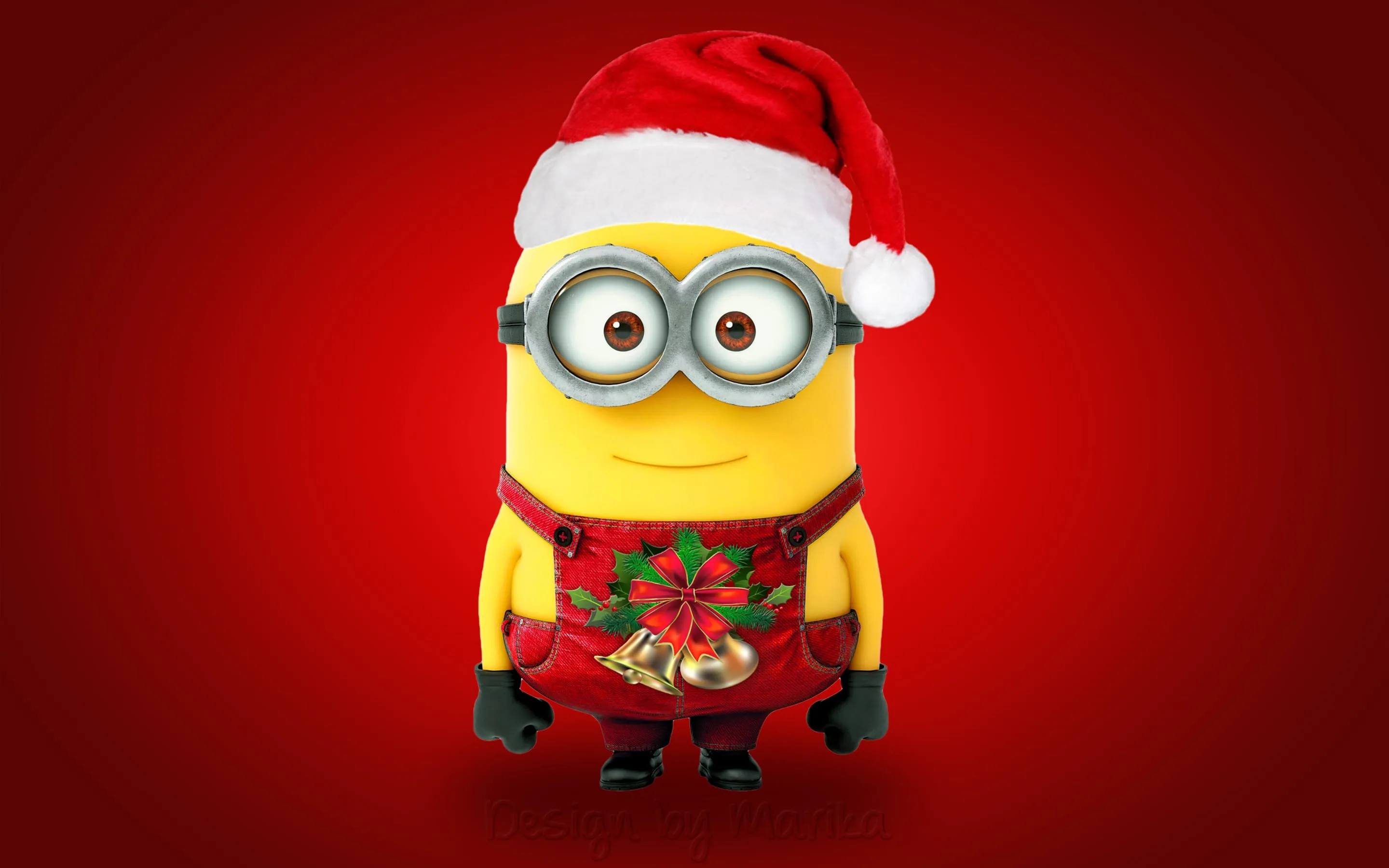 christmas santa minion cute hd wallpaper