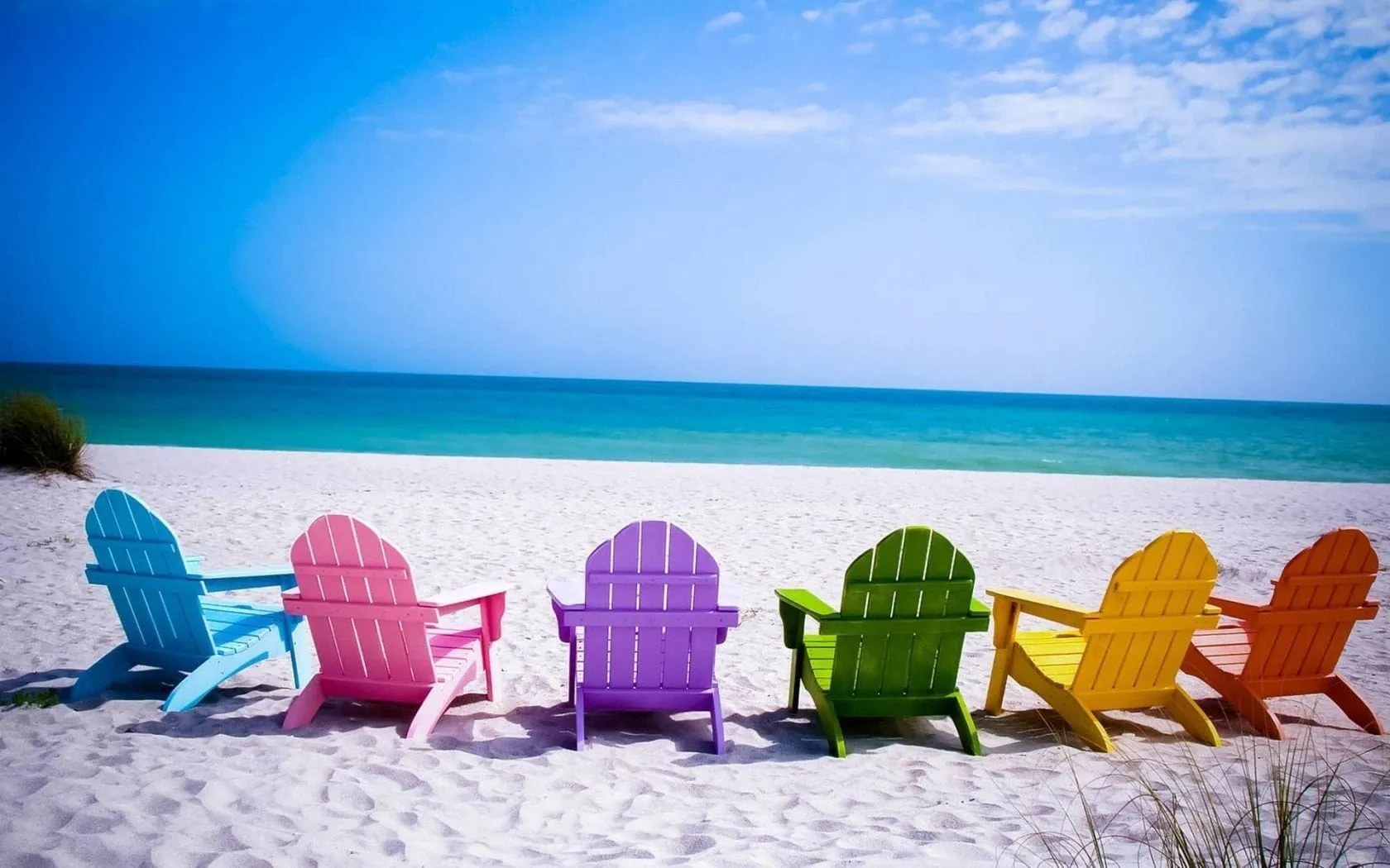 colorful chairs free beach wallpapers beach backgrounds