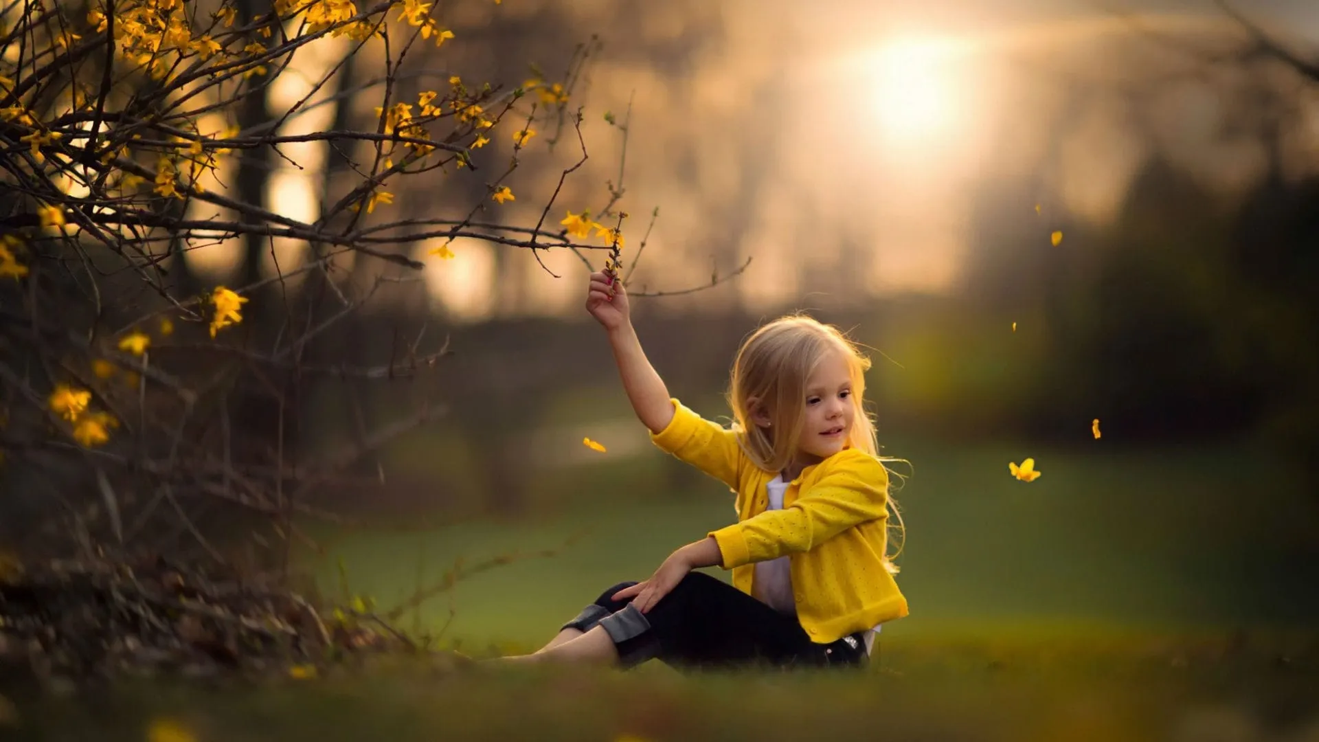cute baby girl in garden hd wallpapers
