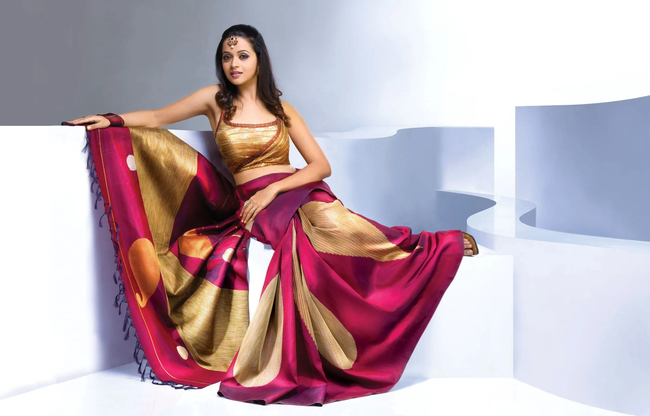 gorgeous bhavana in saree other