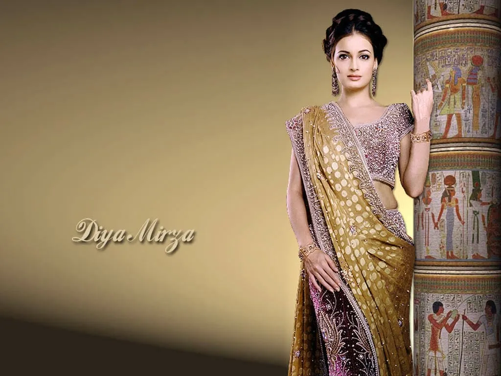 hd wallpapers diya mirza in colorfull saree