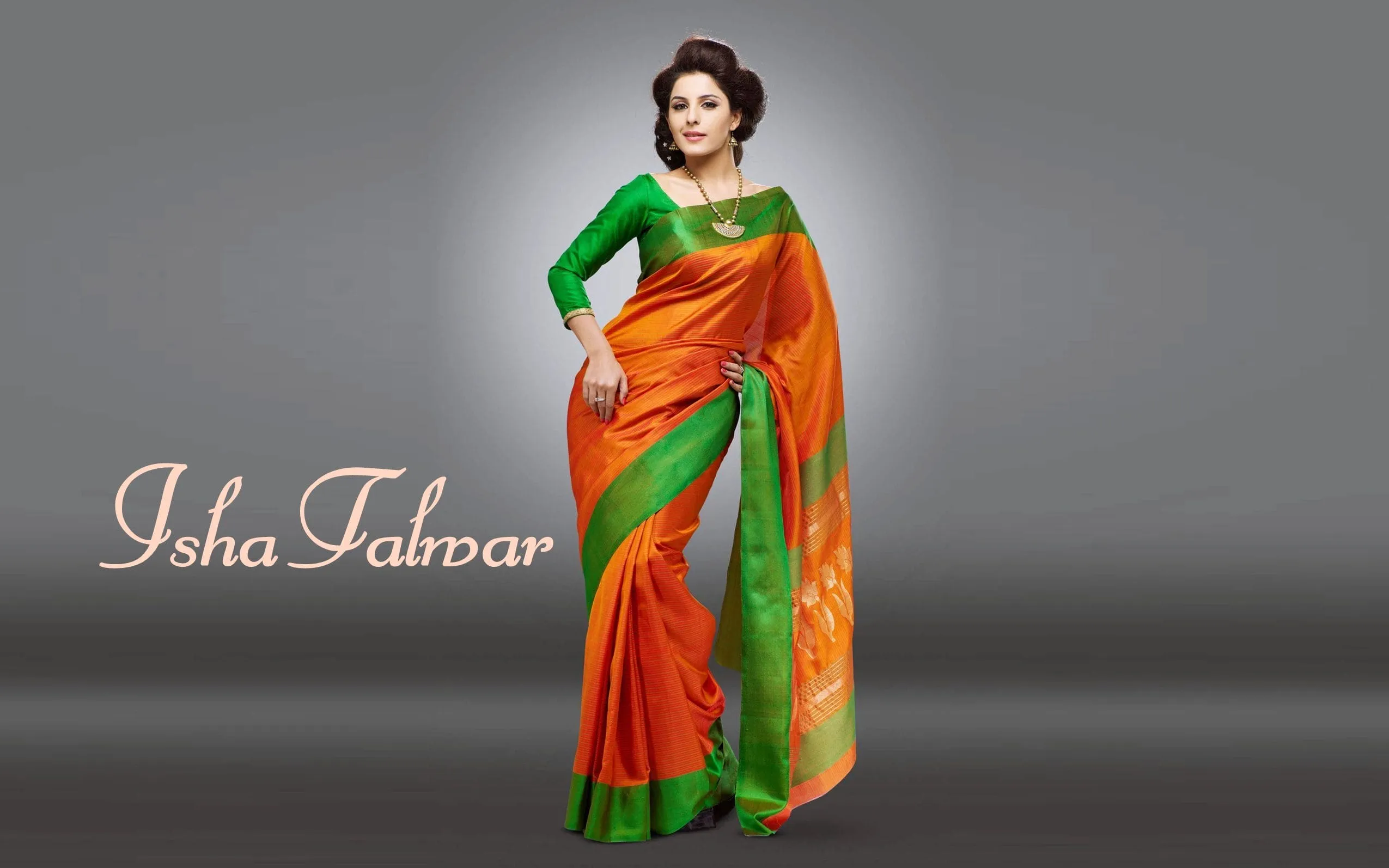 isha talwar orange saree wallpaper