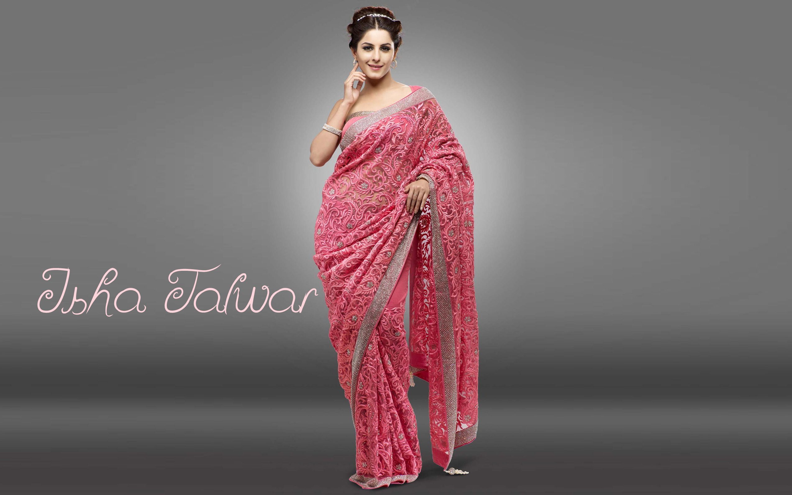 isha talwar pink saree wallpaper