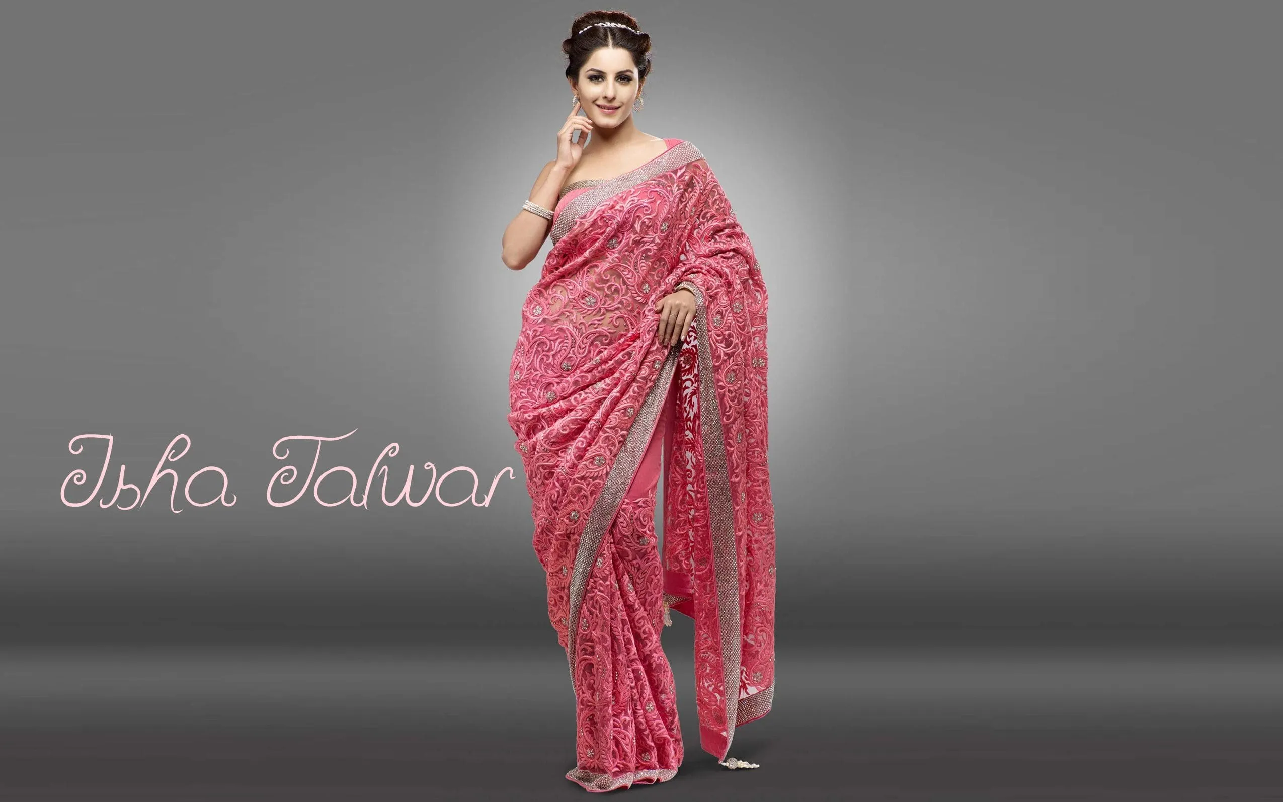 isha talwar pink saree wallpaper