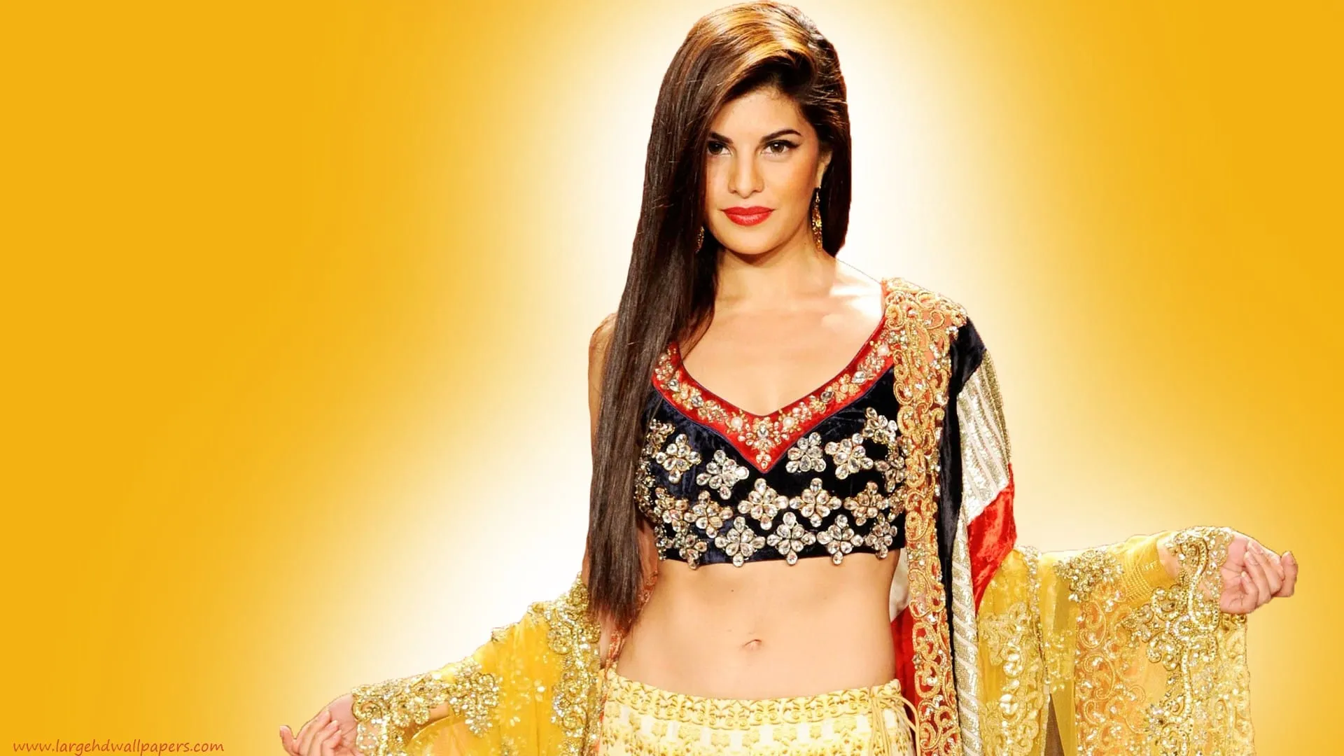jacqueline fernandez beautiful in saree full hd wallpapers