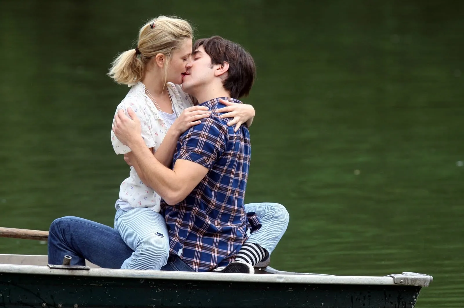 lovely kiss on boat