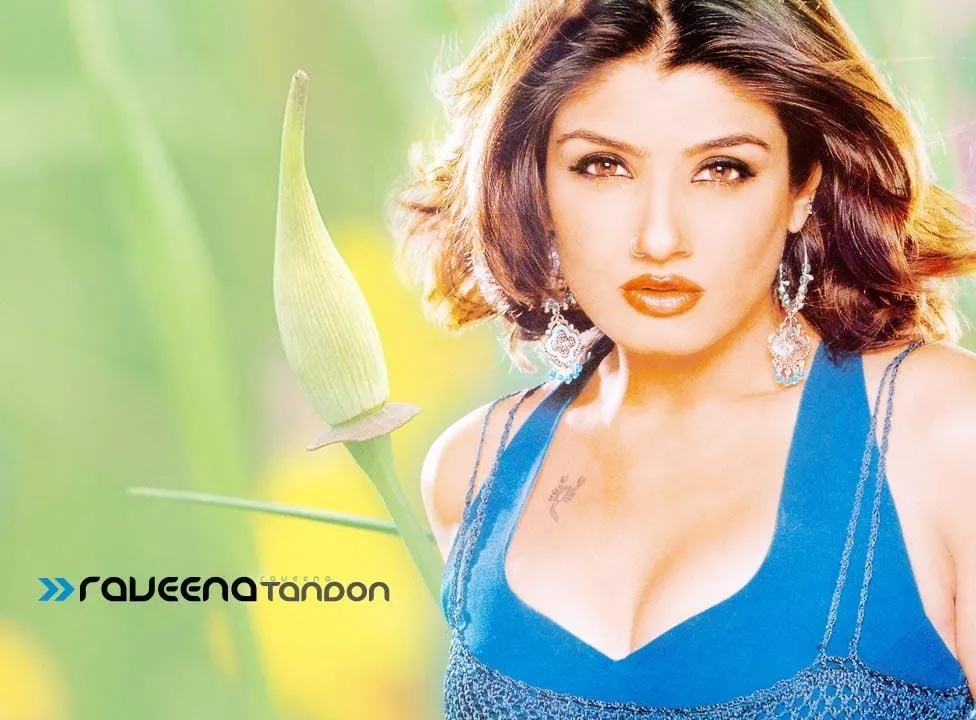 raveena tandon hot close up wallpaper