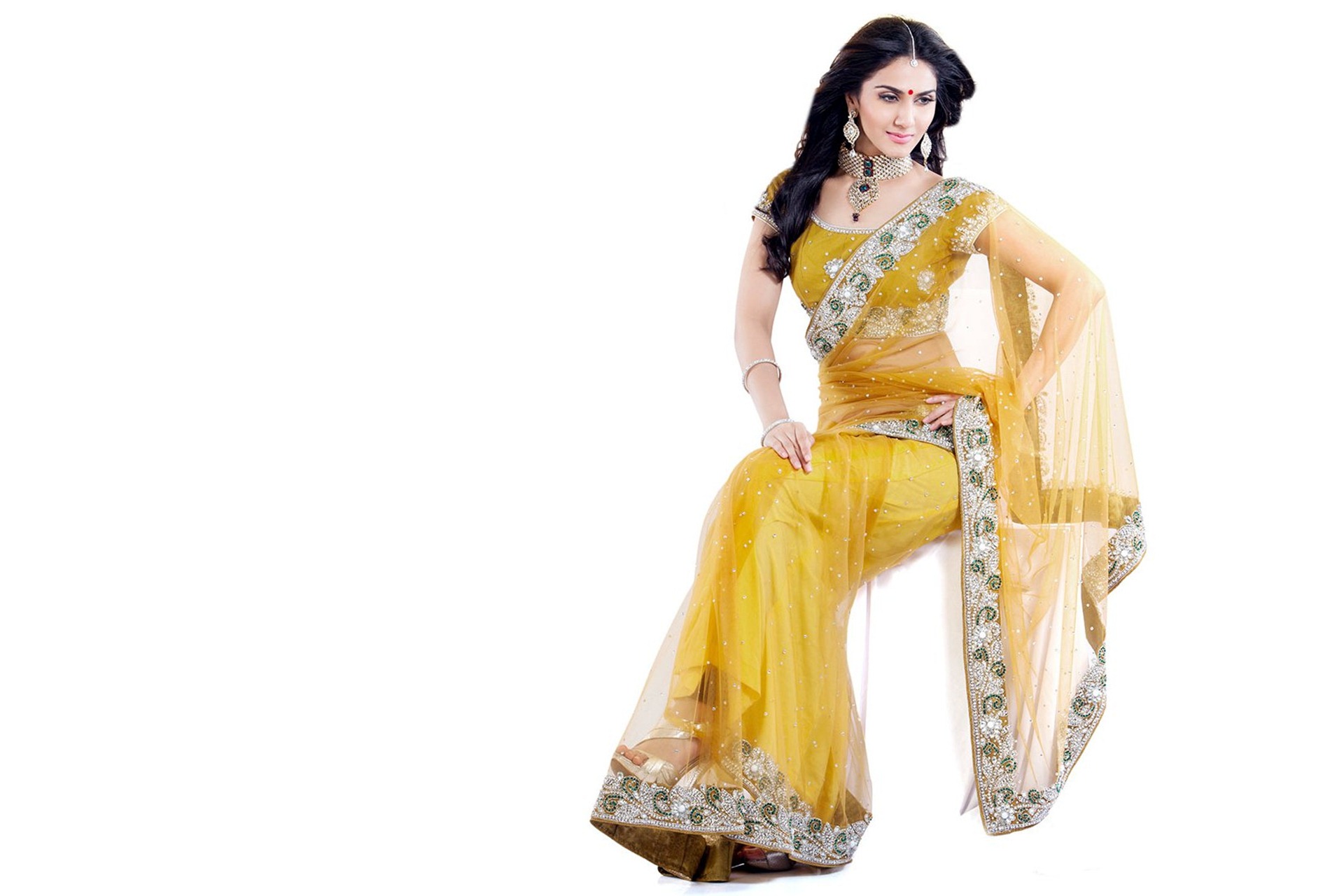 vaani kapoor best yellow saree hd photos