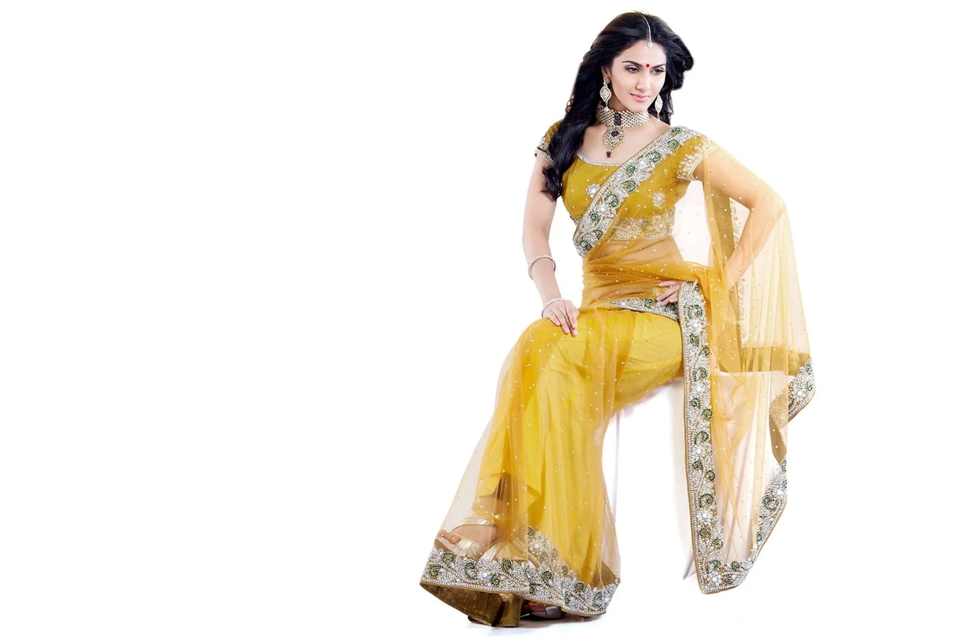 vaani kapoor best yellow saree hd photos