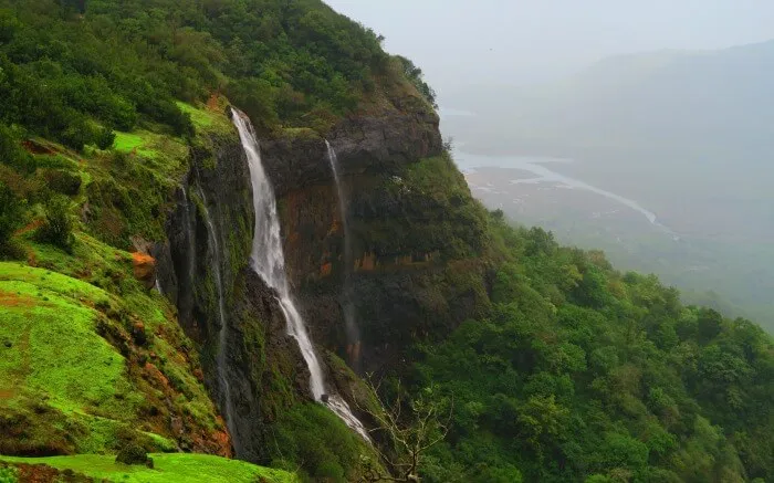 waterfall on the hills of matheran
